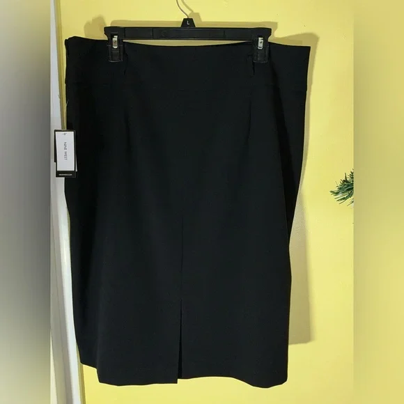 Nine West Stretch Pencil Skirt Black Art Nouveau Size 14 - Picture 8 of 8